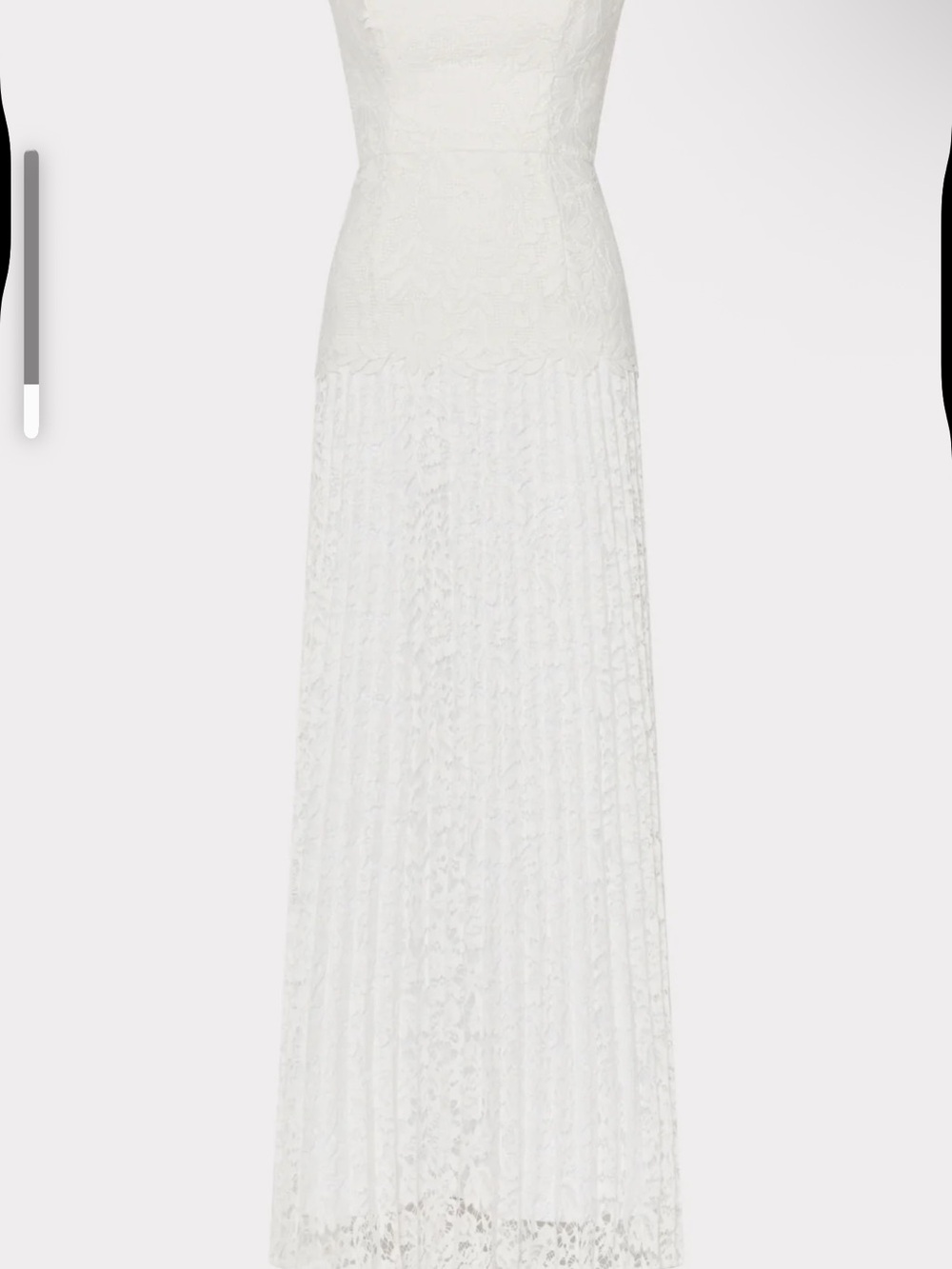 Milly White Lace Pleated Maxi Skirt